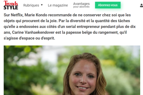 Trends STYLE : Profession: fée du rangement de l'espace et de l'esprit